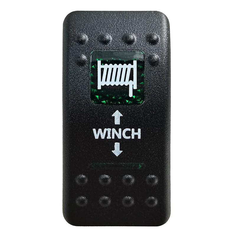 Green LED Rocker Switch - Waterproof SPST & DPDT Options