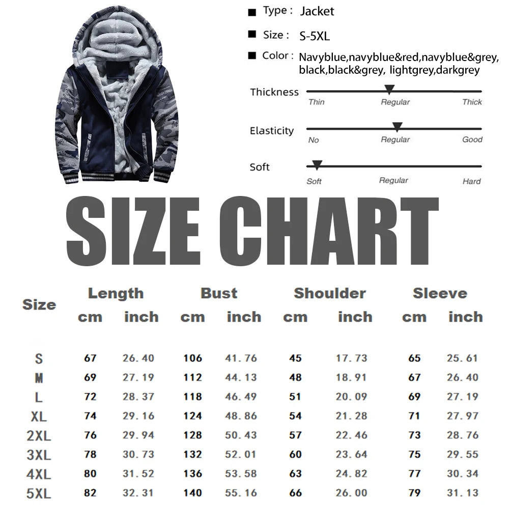 Men's Camo Fleece-Lined Hooded Jacket