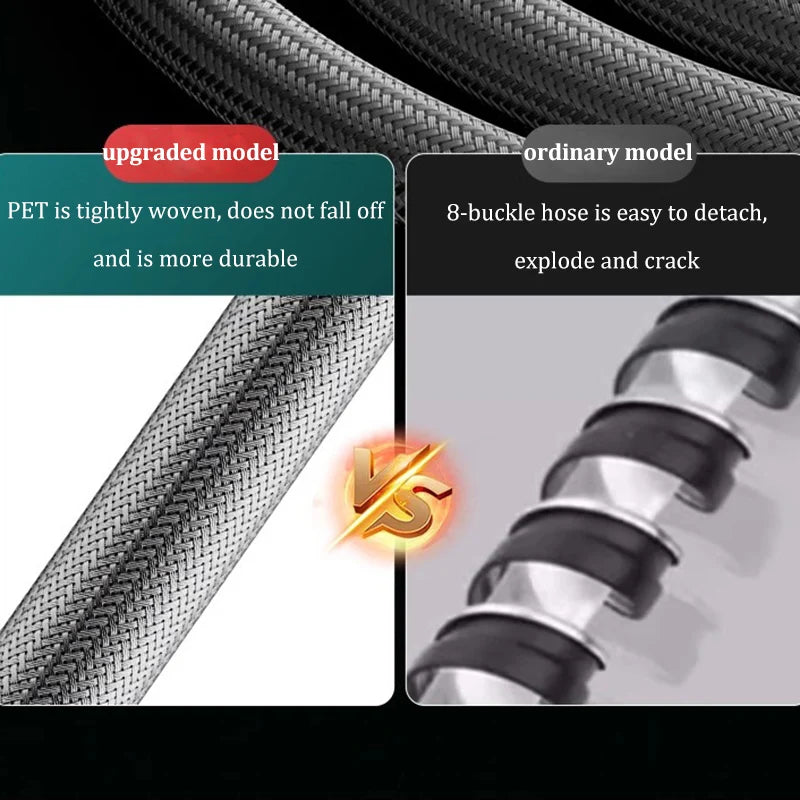 Explosion-proof Connecting Pipe Nylon Rope Braided Shower Pipe 4 Points Universal Water Pipe Hot And Cold Shower Head