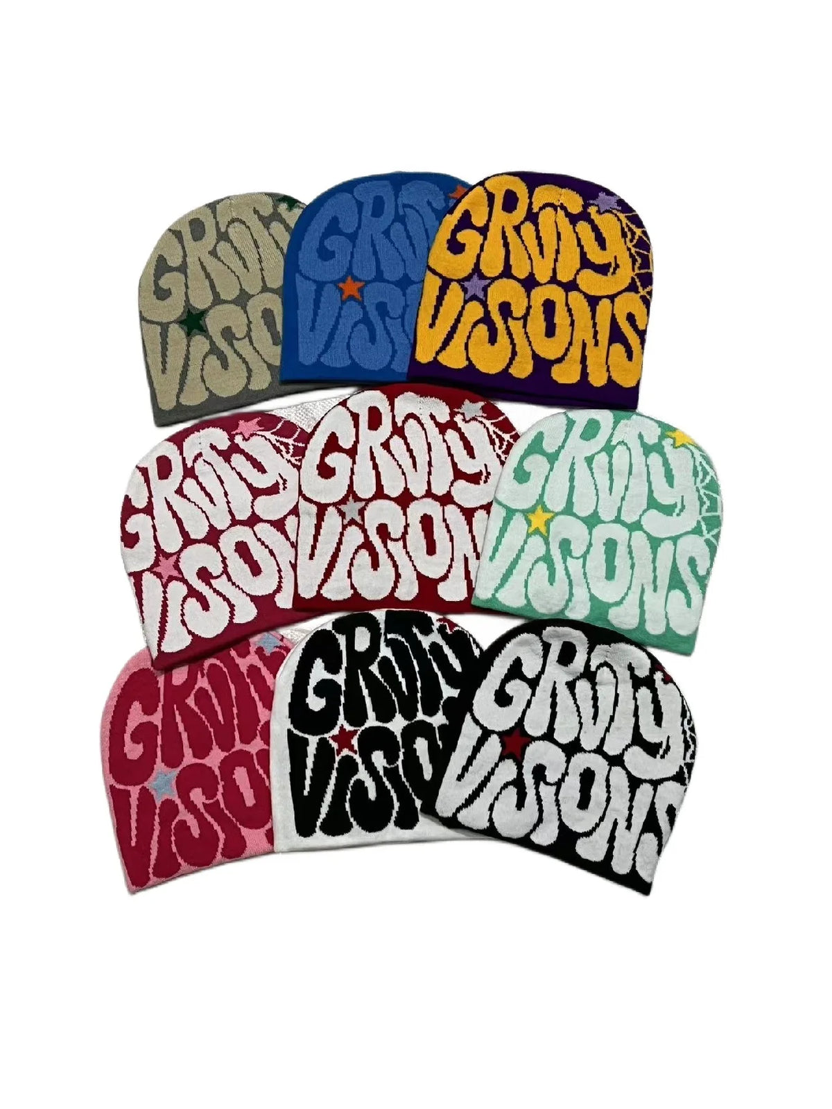 Graphic Knit Beanie, Unisex Y2K Winter Hat