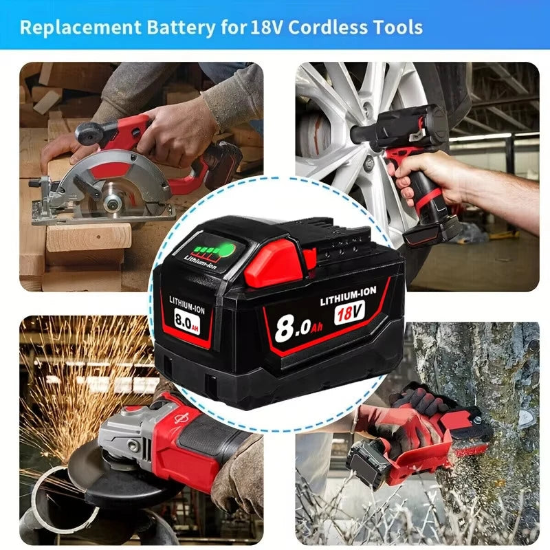 18V 8.0Ah battery replacement compatible with high-quality Milwaukee M18 8000Ah cordless power tools