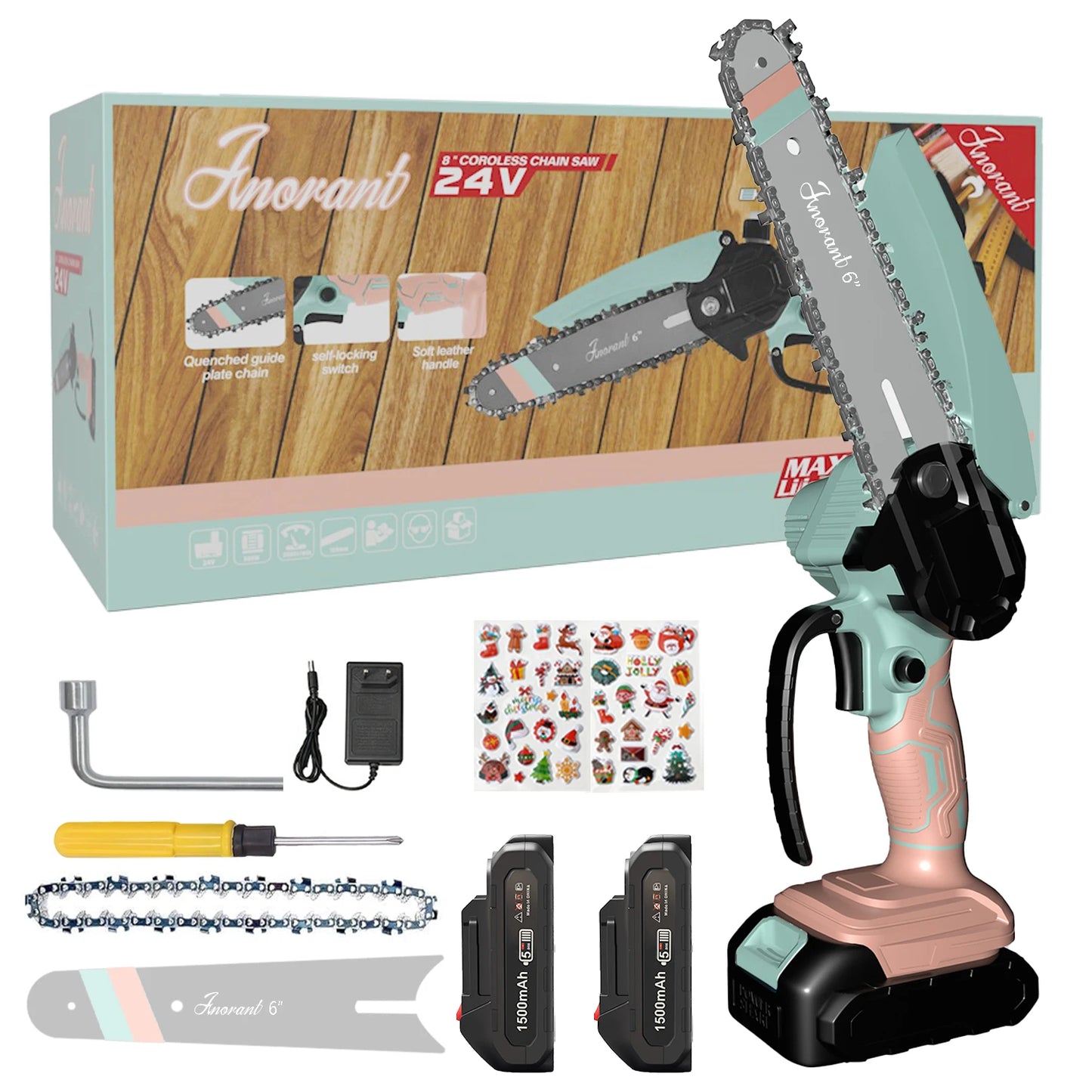 Mini Cordless Electric Chainsaw – 2 Batteries Included | Handheld Portable Saw for Tree & Wood Cutting