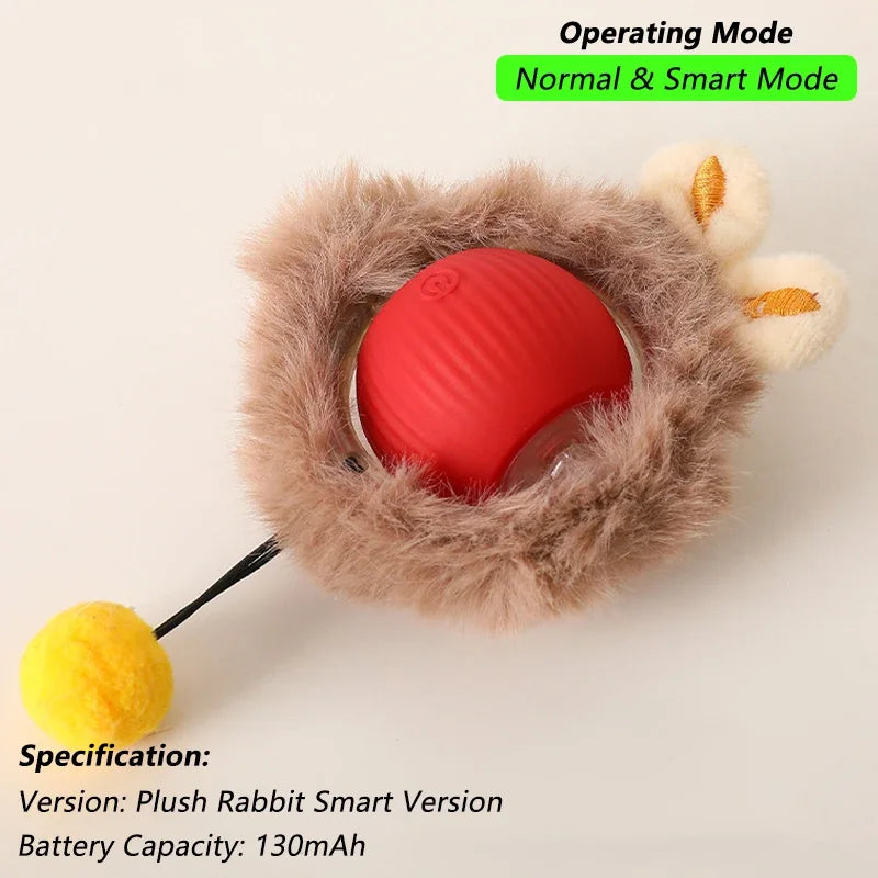 Automatic Rolling Cat Ball Toy with Tail, Rechargeable