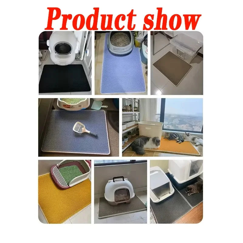 Pet Cat Litter Mat Waterproof Double Layer Cat Litter Trapping Pet Litter Box Mat Clean Pad Products For Cats Accessories