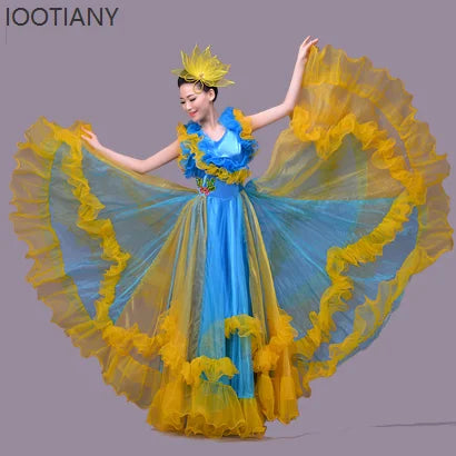 Women's flamenco opening dance big swing dress