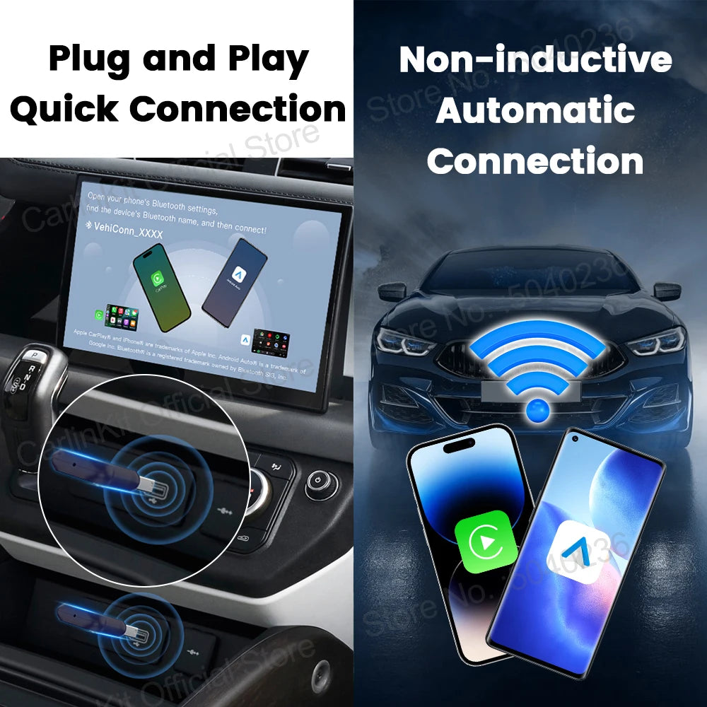 CarlinKit 5.0 Mini Wireless CarPlay & Android Auto Adapter