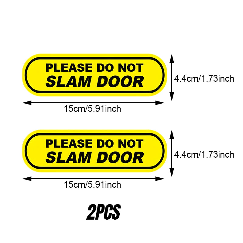 TM70# 2x Please do not slam door Car Window Sticker Decal Car Decals, Weather-Resistant Vinyl Stickers for Windows, Bumper