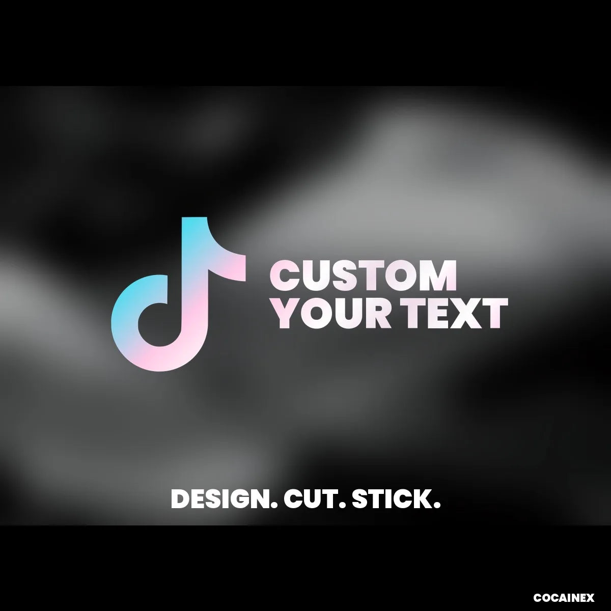 Personalized TikTok Username Car Decal – Iridescent PVC Auto Sticker, Water-Resistant Long-Lasting, Free Design Preview