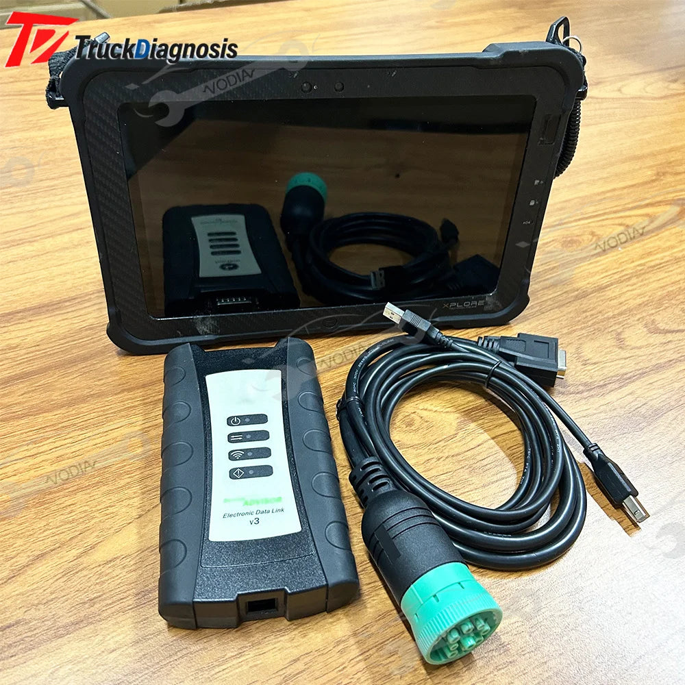 for EDL Scanner Interface For John EDL V3 Agricultural Tractor Heavy Vehicle Service Diagnostic Kit Tool+Xplore Tablet