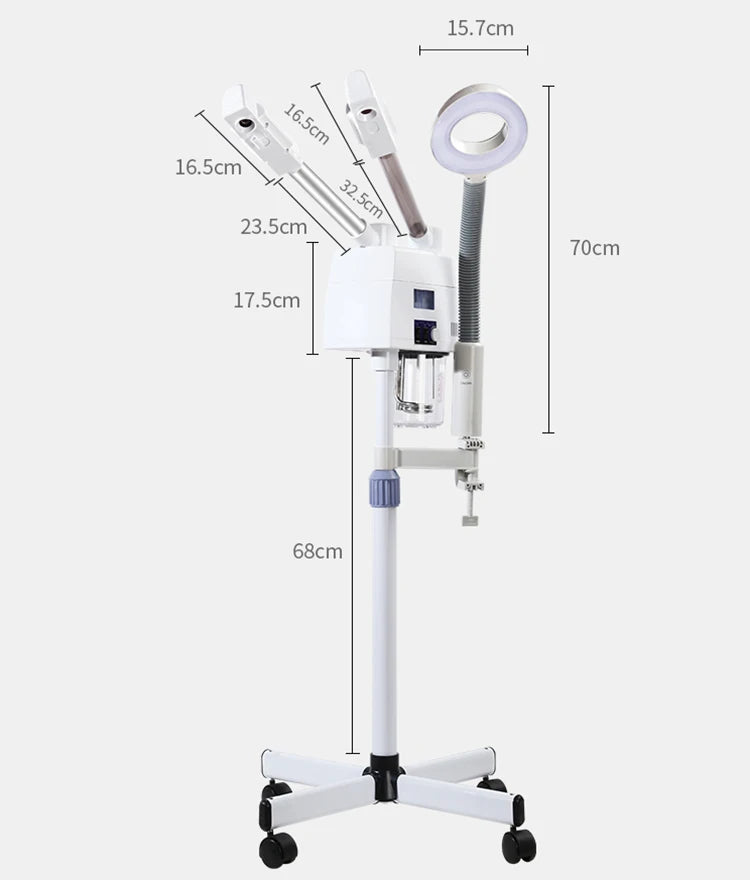 Beauty Salon Professional Facial Steamer Machine 3 in 1 with Magnifying Led Light