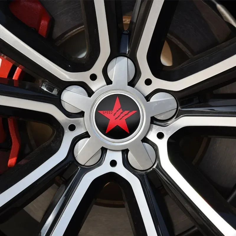 4pcs 56MM 60MM Car Wheel Hub Center Caps Rim Cover SPEED Star Logo Badge Emblem Stickers Universal Car Styling Accessories