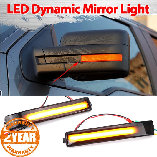 Smoked LED Dynamic Turn Signal Mirror Lights for Ford F-150 Raptor 2010–2014