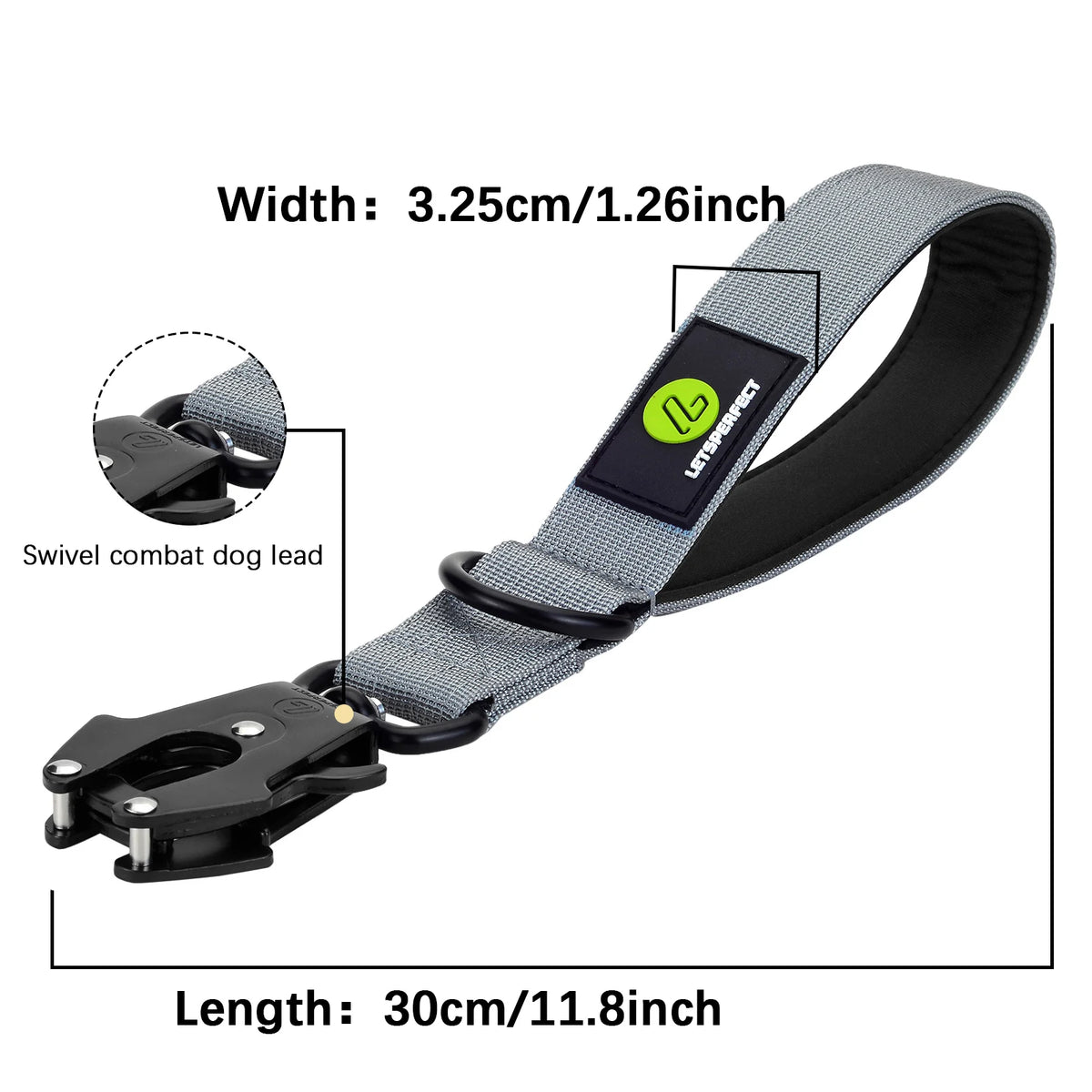 Short Nylon Dog Traffic Lead - Metal Buckle Leash for Large Dogs - photo 7