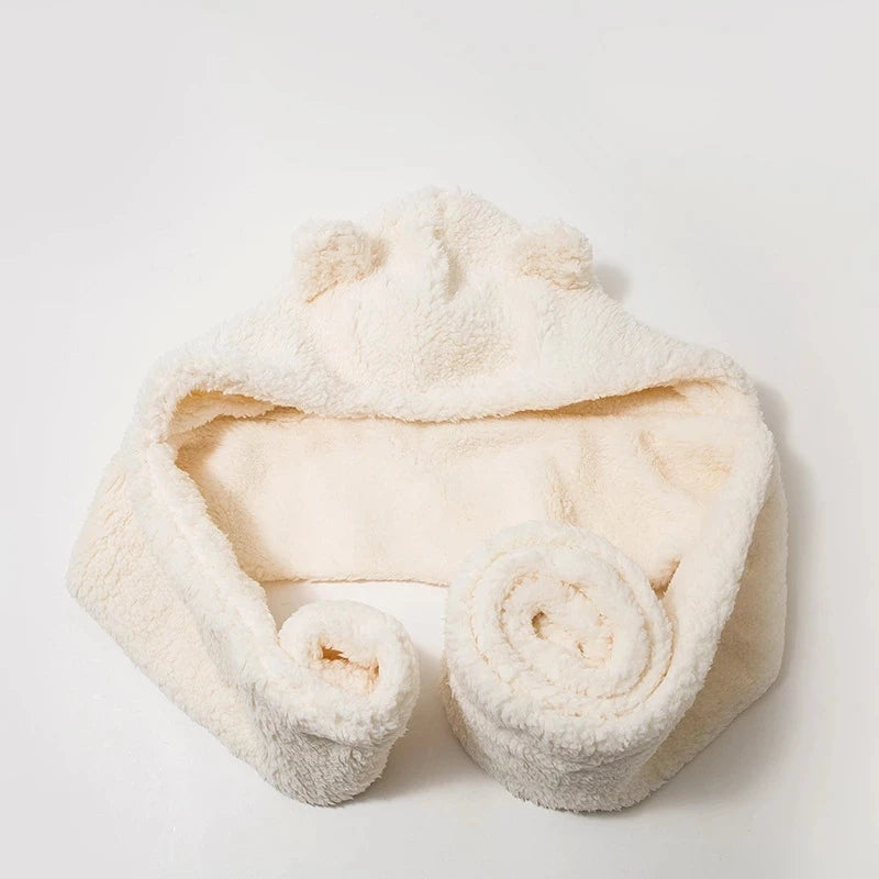 Women's Bear Ear Hat, Scarf & Gloves - All-in-One Plush Winter Set - photo 5