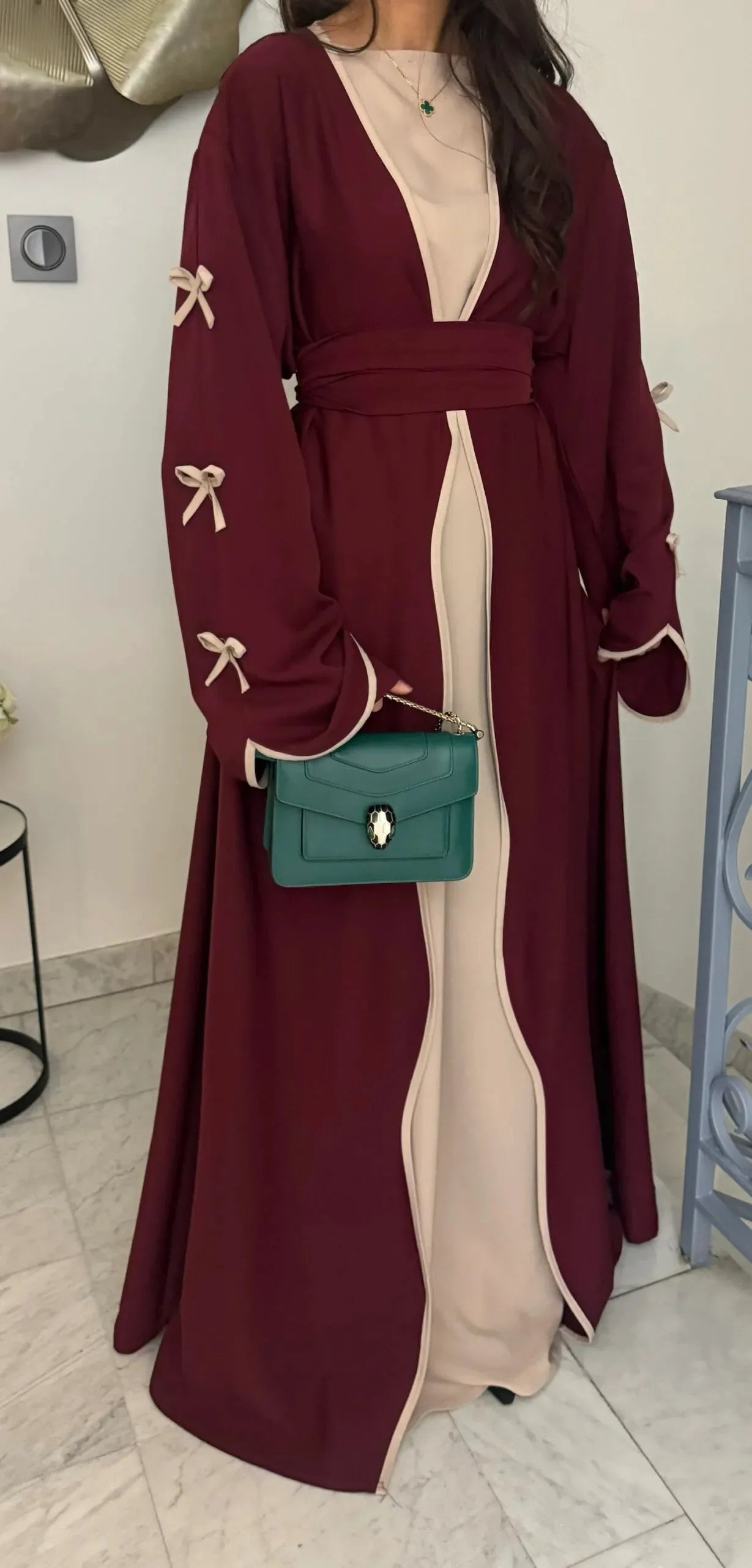 Eid Bow Abaya Women Cardigan Dress Muslim Party Caftan Robe Jalabiya Morocco Dubai Kaftan Islam Vestidos Largos Ramadan 2026
