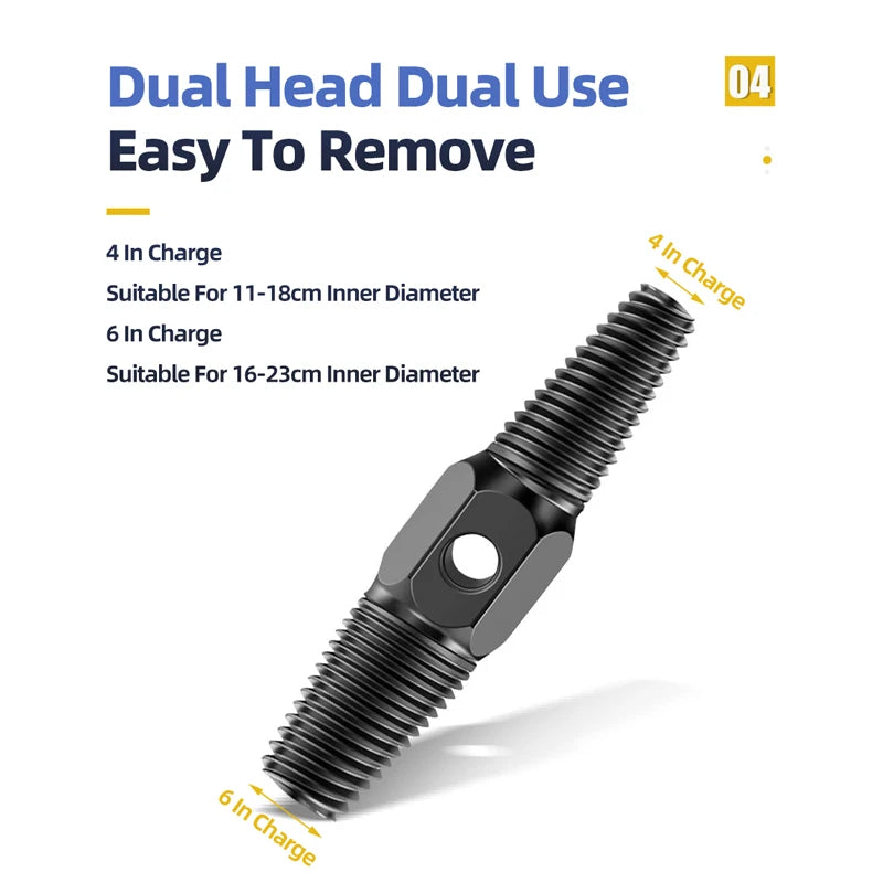 TOOLEYE Double Head Screw Extractor Drill Bits Set Damaged Water Pipe Broken Bolt Screws Remover Tools Valve Thread Repair Taps