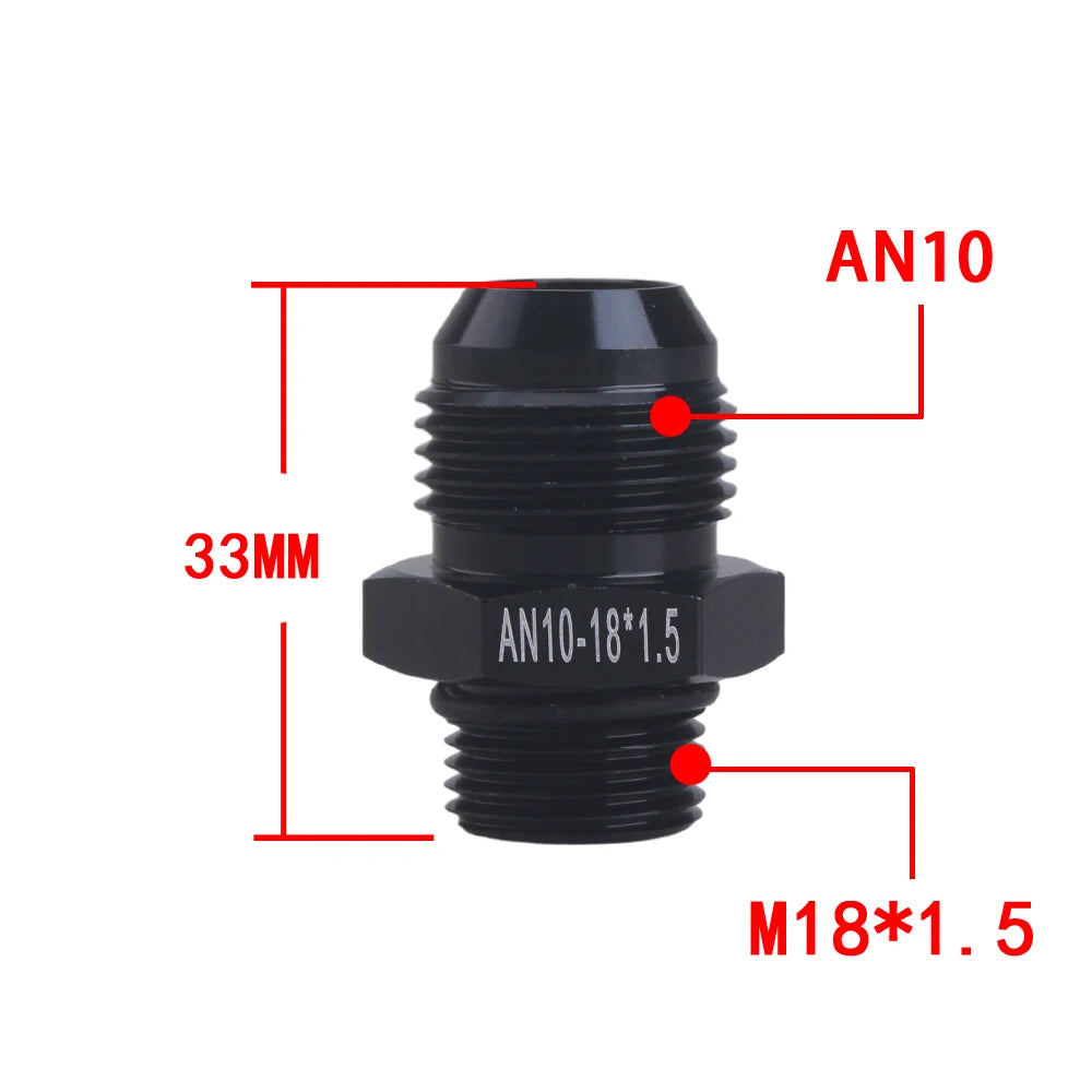 Universal AN6 AN8 AN10 To AN To M14/M16/M18x1.5 Thread Straight Fuel Oil Air Hose Fitting Male Adapter Car Auto Accessories