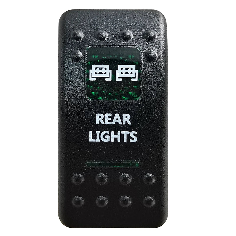 Green LED Rocker Switch - Waterproof SPST & DPDT Options