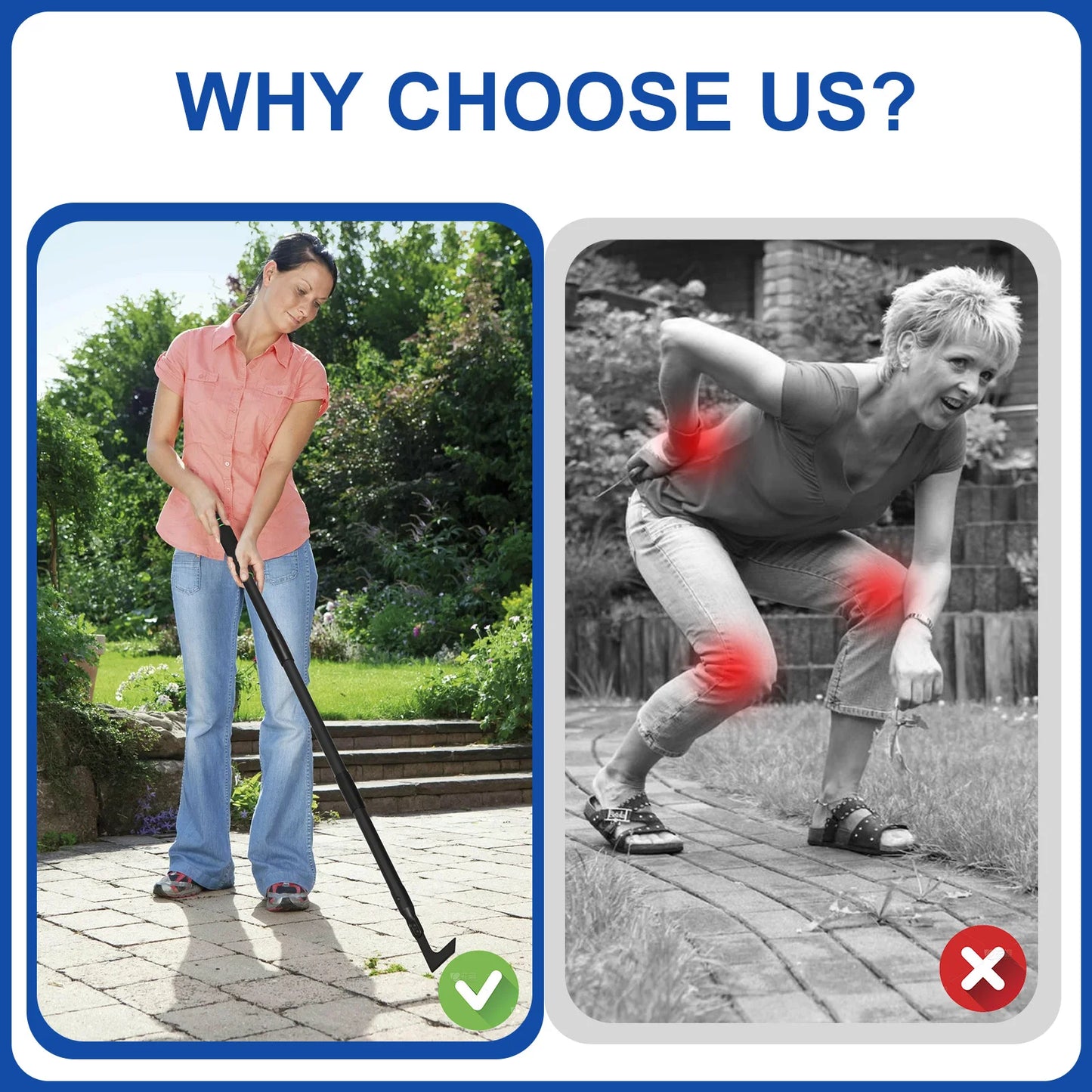 Crack Weeder Tool Long Handle Crack Weeder Crevice Weeding Tool L Shaped Multiple Sharp Blades Efficient Weeding for Narrow Spac