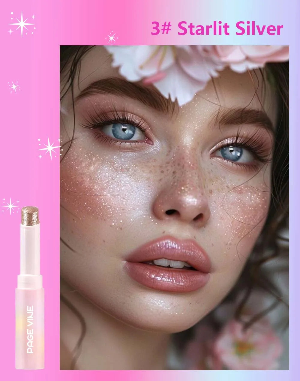 Sparkling Jelly Highlighter Stick Pearlescent Monochrome Shine Glitter Highlight Eyeshadow Stick High Gloss Face Brighten Makeup
