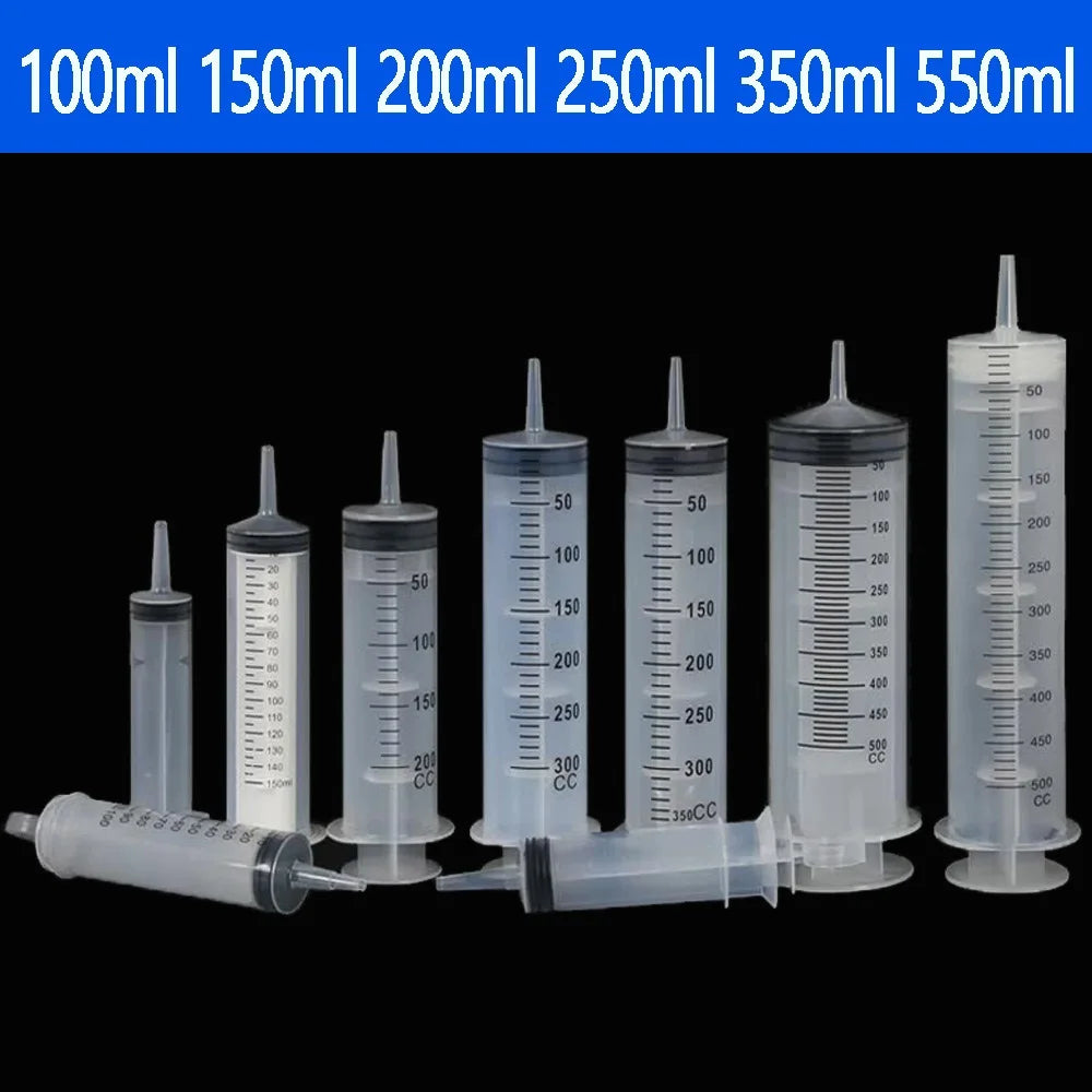Multifunction 100ml-550ml Syringe Large Capacity With 100cm Hose Pump Measuring Washable Injector For Pet Feeding Oil Glue Fluid