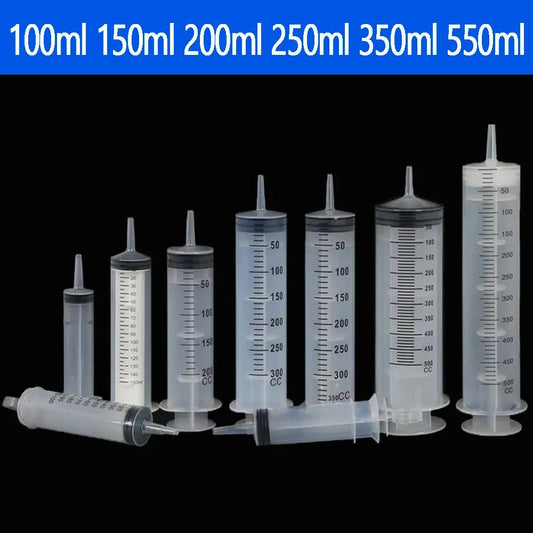 Multifunction 100ml-550ml Syringe Large Capacity With 100cm Hose Pump Measuring Washable Injector For Pet Feeding Oil Glue Fluid