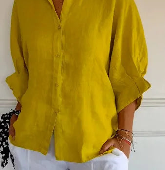 Women's Cotton-Linen T-Shirt — Loose Casual Short-Sleeve Summer Top