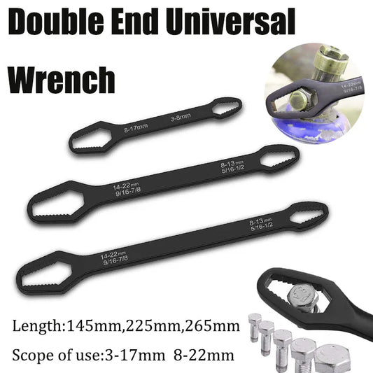 8-22mm 3-17mm Double End Universal Wrench  Multifunctional , Self-Tightening Wrench Repair Tools Double Ended Wrench