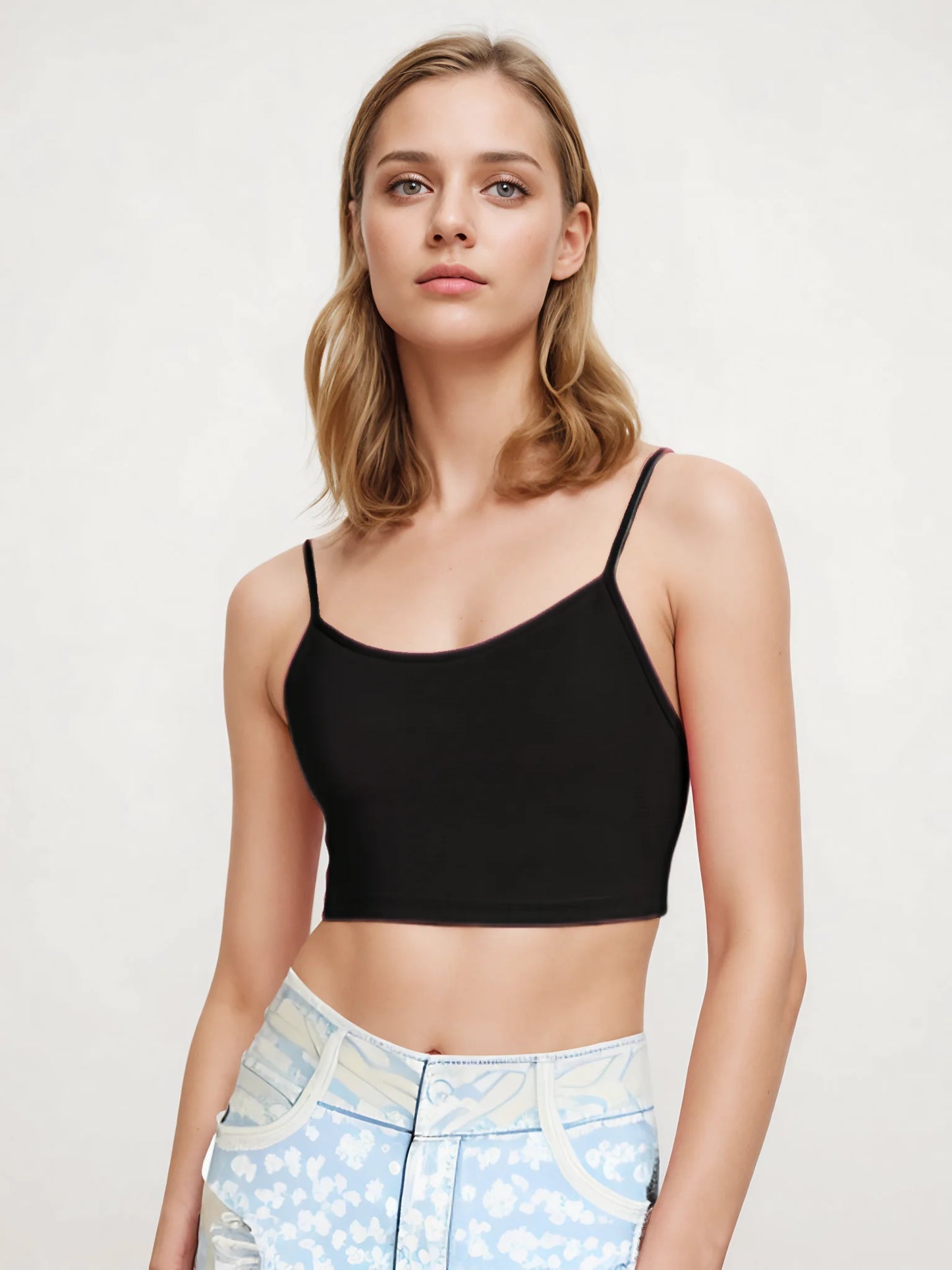 4 pieces Women's sexy summer vest Tank tops solid color adjustable comfortable vest soft girl 's Ladies  Cropped Vest  Crop tops
