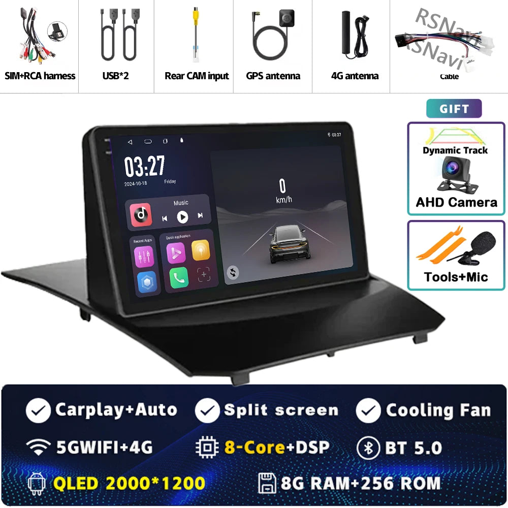 Plug and Play Android 16 Carplay Auto Qualcomm Screen Car Radio Player For Ford Fiesta 2011-2015 GPS DSP Stereo BT Navigation 4G