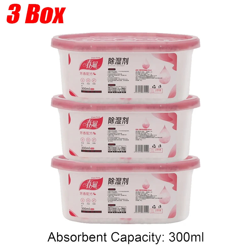 Wardrobe Dehumidification Box Moisture Absorber Reusable Moisture-proof for Wardrobe Closet Laundry Room Toilet Desiccant Boxes