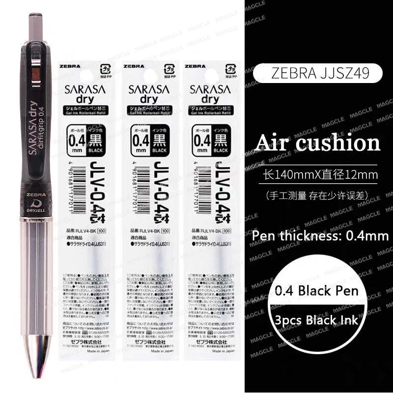 Zebra Japan SARASA Quick-Drying Neutral Pen JJZ49 0.4 Girfit Grip 0.5mm Signing Stylo Back to school aesthetic supplies statione