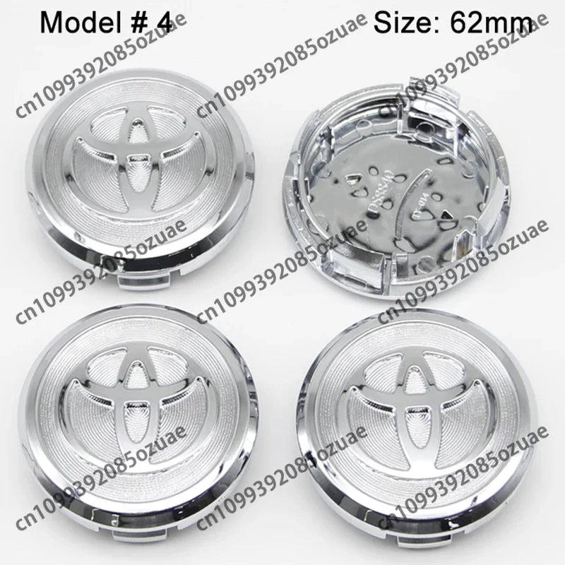 4Pcs 62mm 57mm Car Wheel Center Hub Caps Cover Badge Accessories For Toyota Prado Yaris Hilux Verso Fortuner Supra Corolla Camry