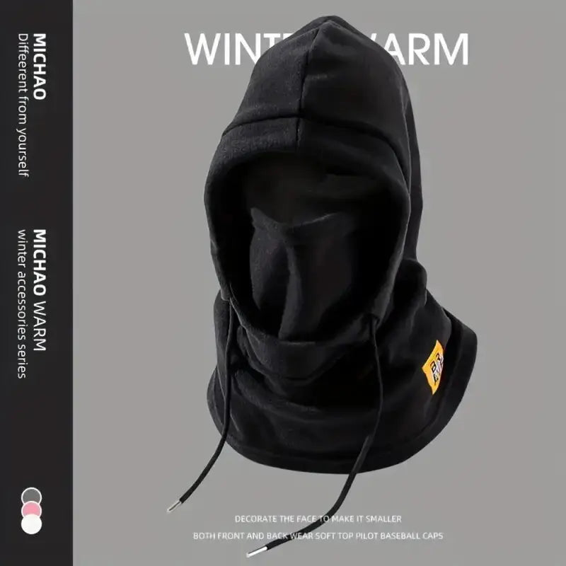 Unisex Knit Balaclava Hood - Drawstring Winter Riding Cap - photo 9