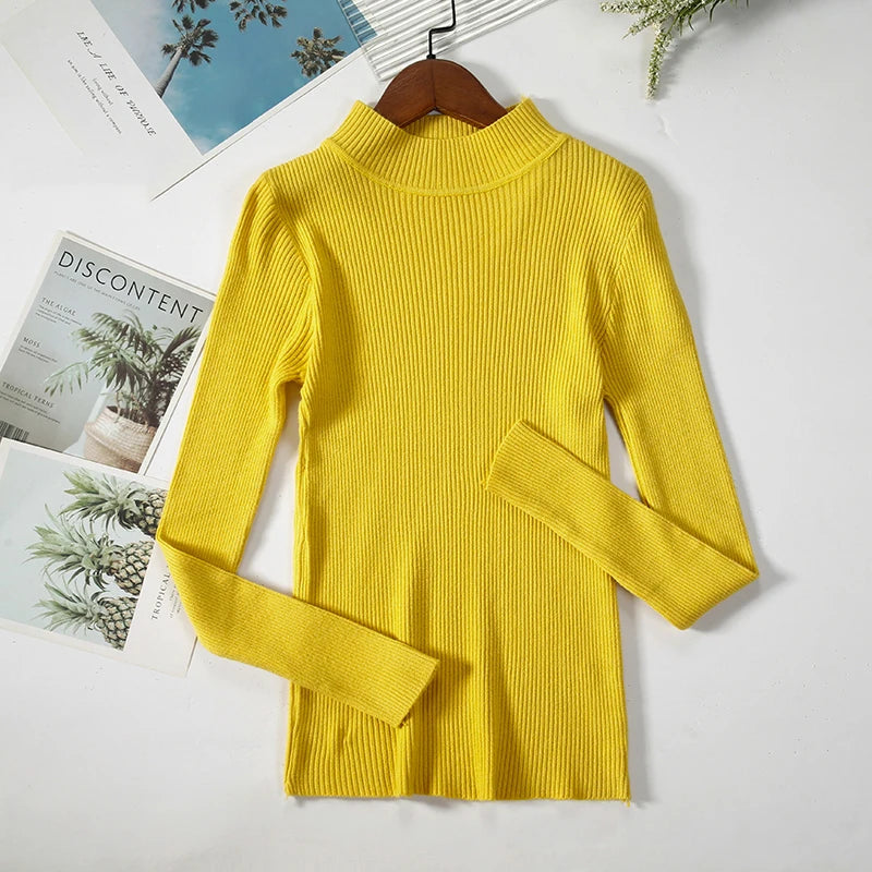 Women's Soft Turtleneck Sweater — Cotton Blend Knit