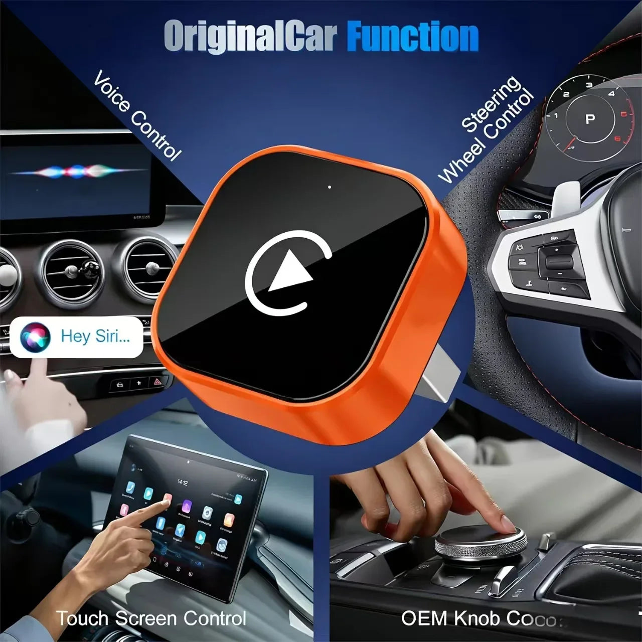 2-in-1 Wireless CarPlay & Android Auto Adapter — AI Smart Box, Compatible with iOS & Android