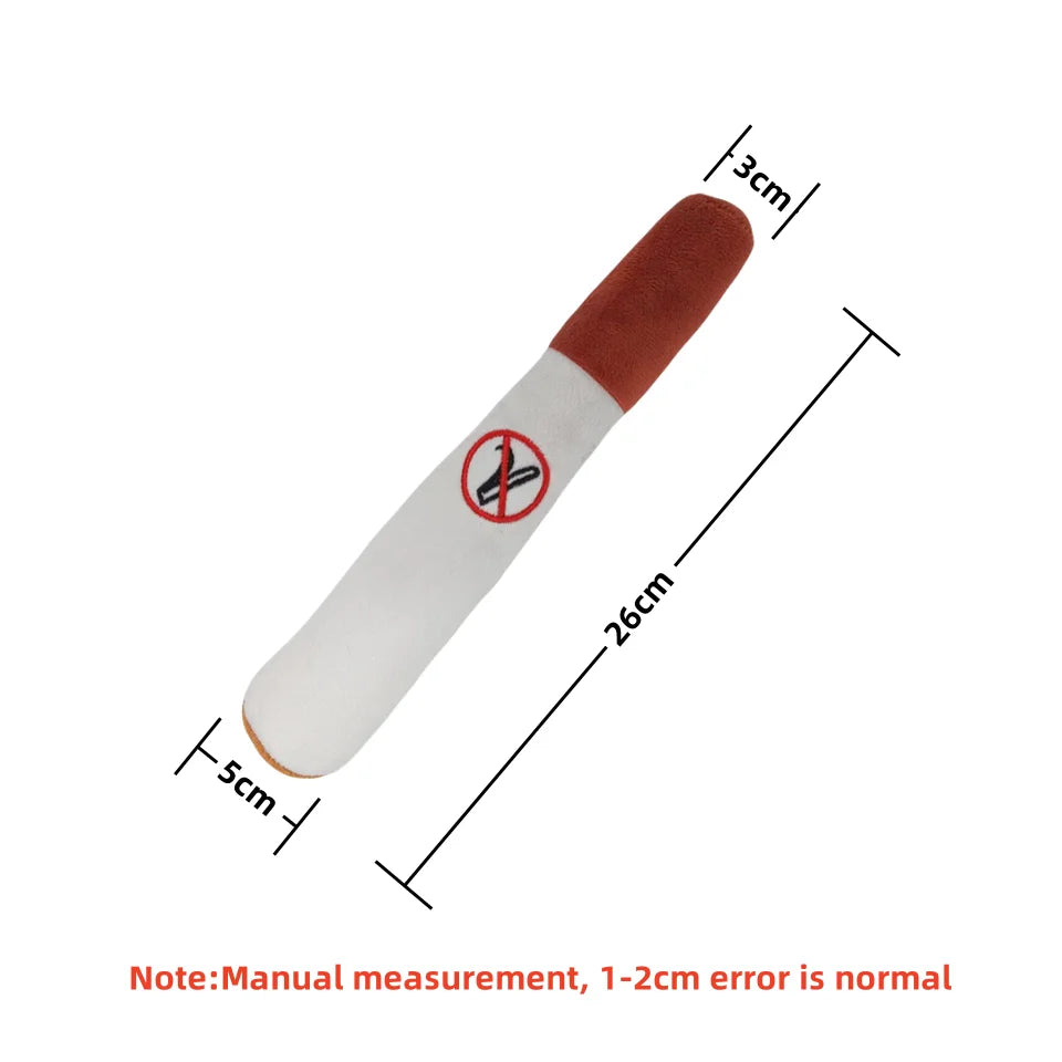 Squeaky Plush Cigar Dog Toy