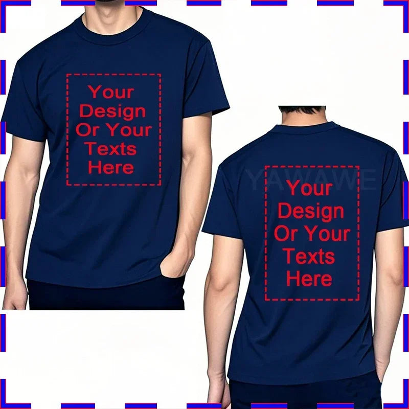 Men's Customizable T-Shirt Crew Neck Comfortable Stylish Fit Personalized Perfect for Men's Designs or Messages Custom T Shirt