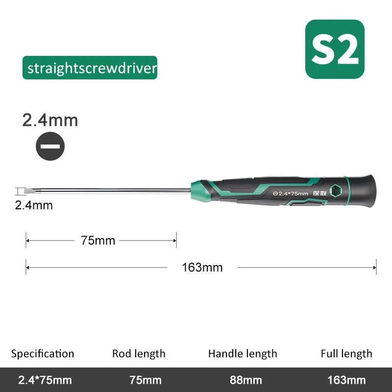 Precision Magnetic Screwdriver Anti-Slip Handle Phillips/Slotted Type Mini Screw Driver Installation and Disassembly Repair Tool