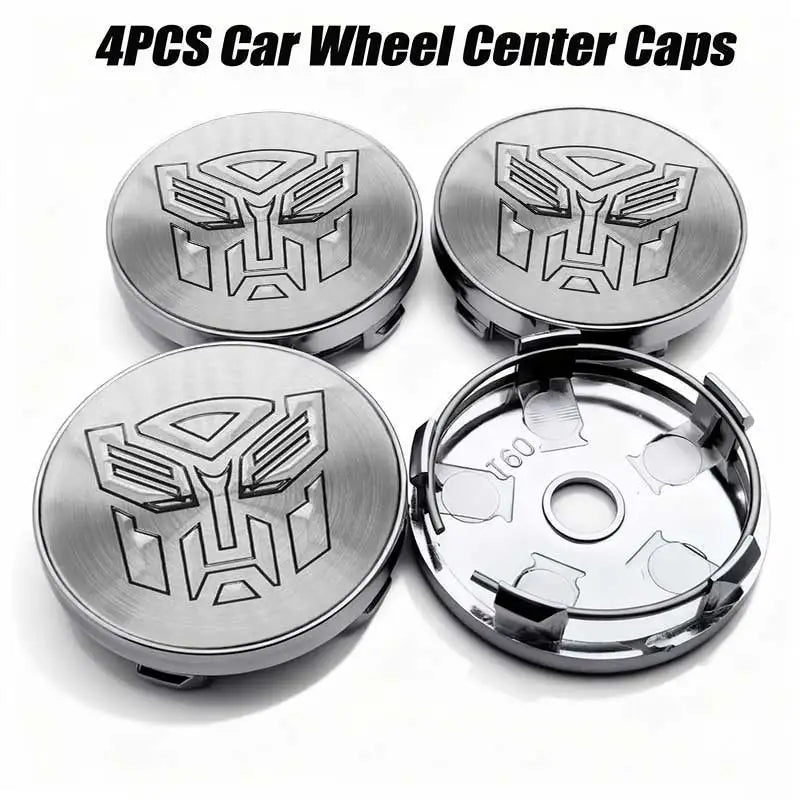 4pcs 56mm 60mm Autobot Emblem Car Wheel Center Cover Sticker Universal Rim Hub Caps For AUDI HONDA NISSAN KIA VW