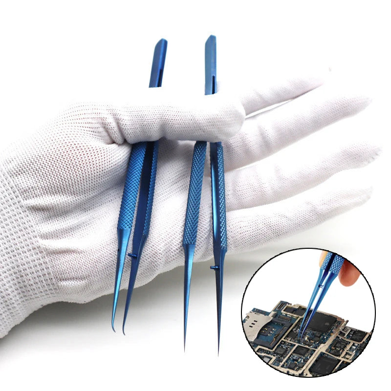 Precision Titanium Alloy Tweezers Professional Repair Fingerprint Fly Line Phone Motherboard Antimagnetic Electronics Forceps