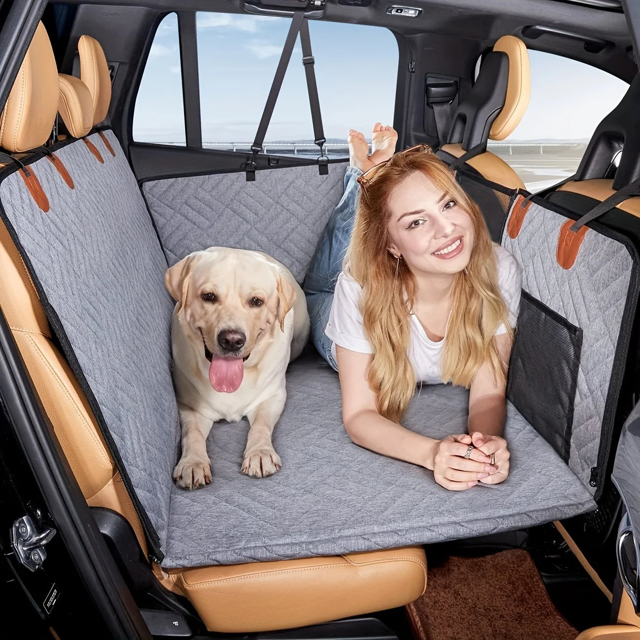 Waterproof Dog Car Seat Cover — Nonslip Scratch-Proof Pet Hammock Protector