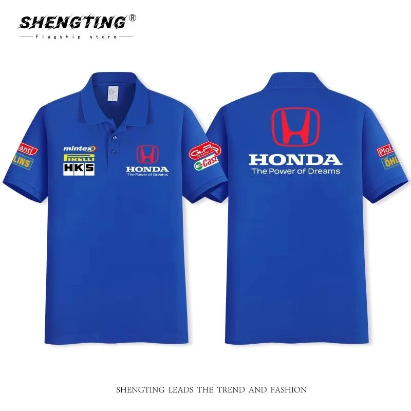 Honda car modified culture polo men's and women's short-sleeved T-shirts can be customized cotton loose T-shirts
