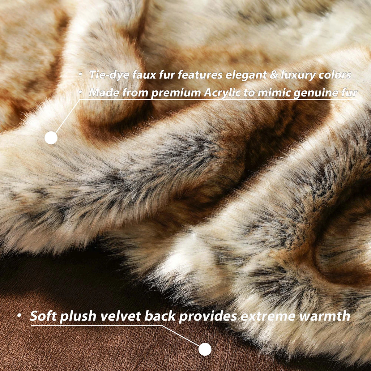 Faux Fur Throw Blanket, Fluffy Plush Sofa Throw