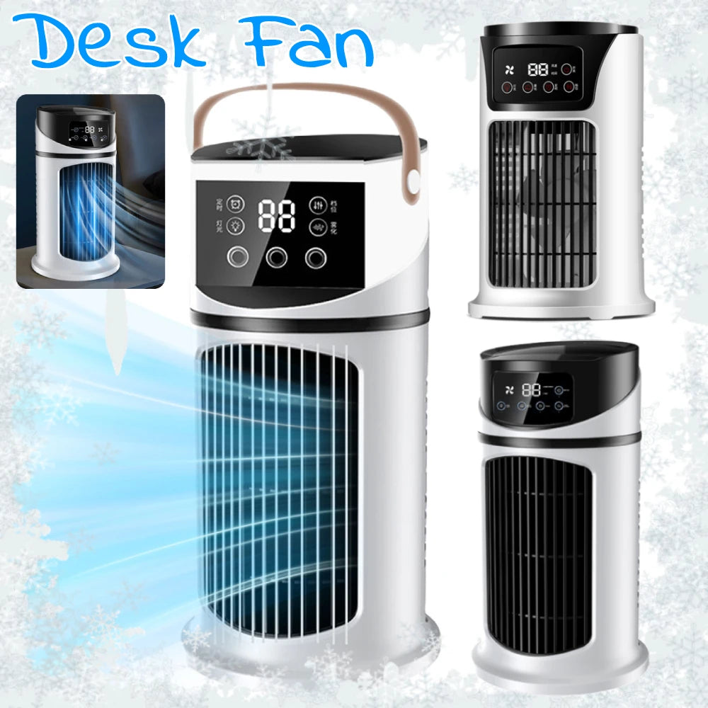 Portable Misting Desk Fan – Quiet Air Cooler with Humidifier & Timer for Home & Office