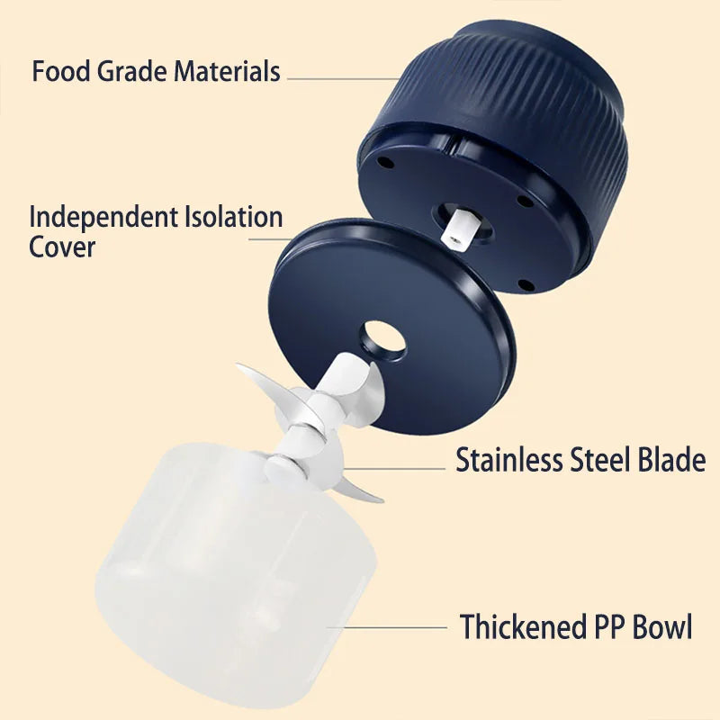 Mini Electric Garlic Chopper - USB Rechargeable 250ml Food Chopper - photo 6