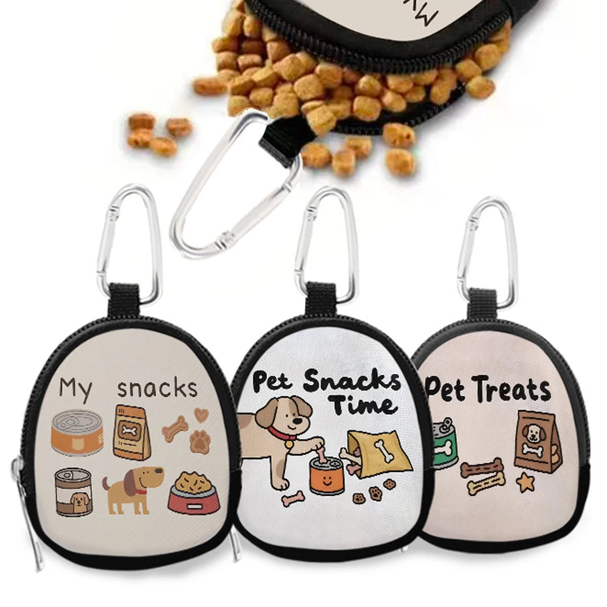 Zippered Dog Training Treat Pouch - Portable Snack Bag