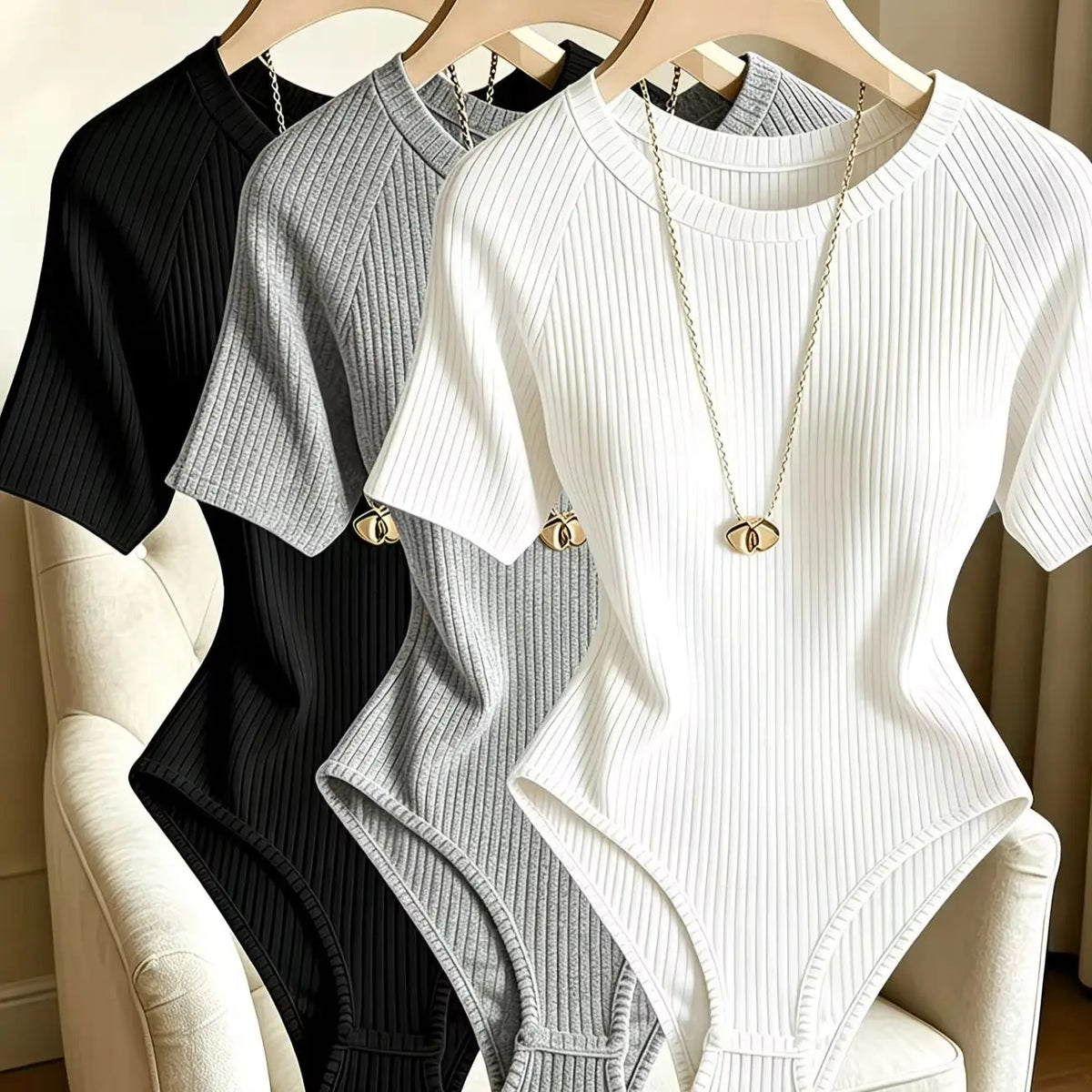 Women's short sleeve jumpsuit, 3-piece set — view 1 of 20