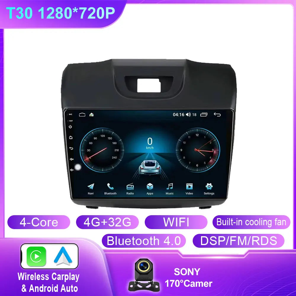 Android 15 Carplay Car Radio Multimedia For Chevrolet TrailBlazer 2012 - 2016 S-10 S10 Colorado For Isuzu D-Max DMAX Stereo WIFI