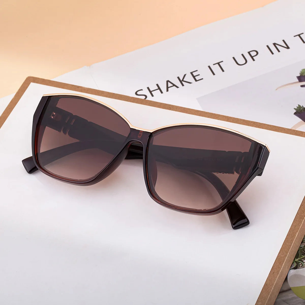 Cat Eye Sunglasses for Women — Metal Temple Detail, UV Shades